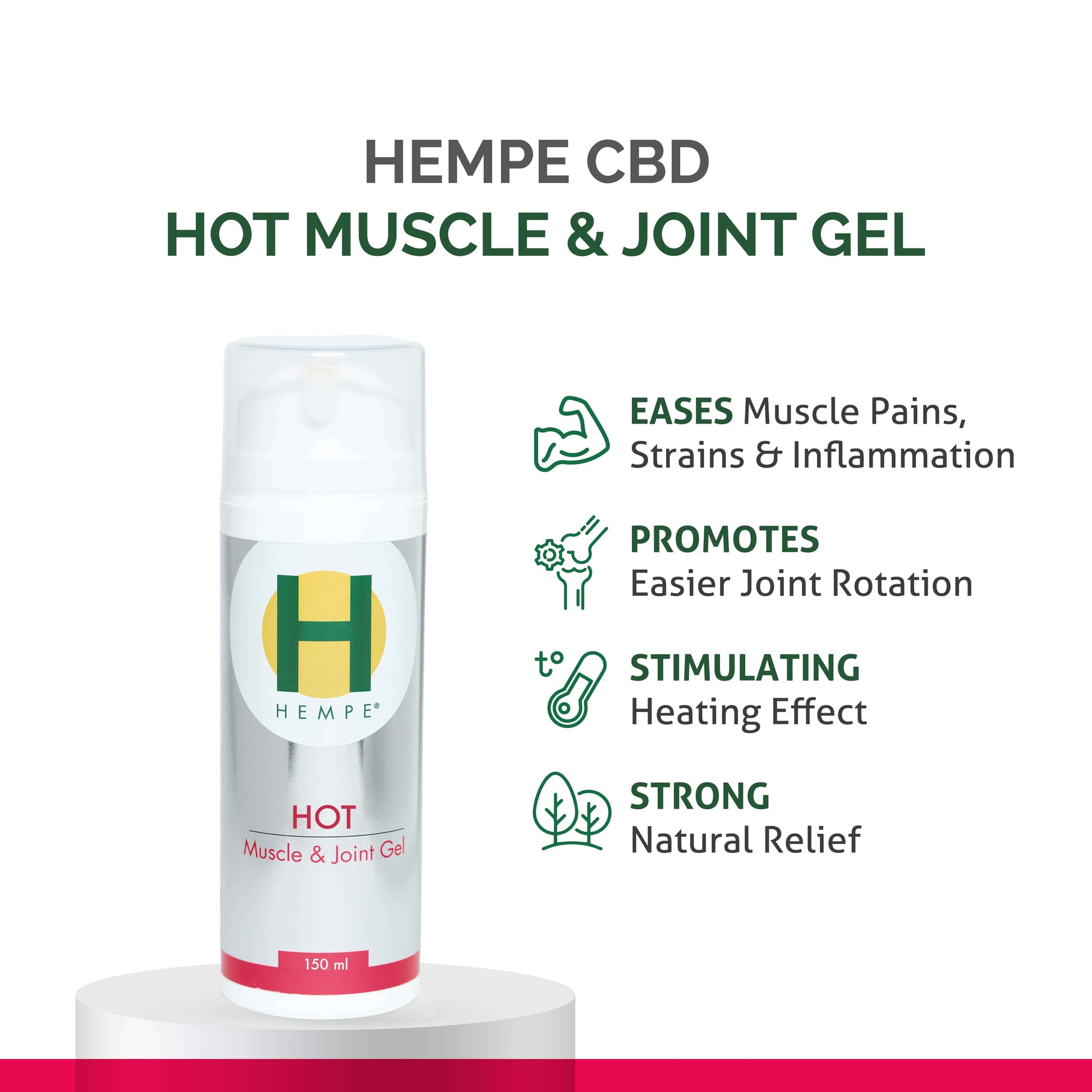 Hempe Heat Rubs HEMPE Hot Muscle & Joint Gel 150ml with 25% EXTRA FREE!