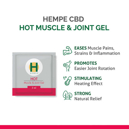 Hempe Heat Rubs NEW *TRY BEFORE YOU BUY* HEMPE Hot Muscle & Joint Sample Sachet 3ml