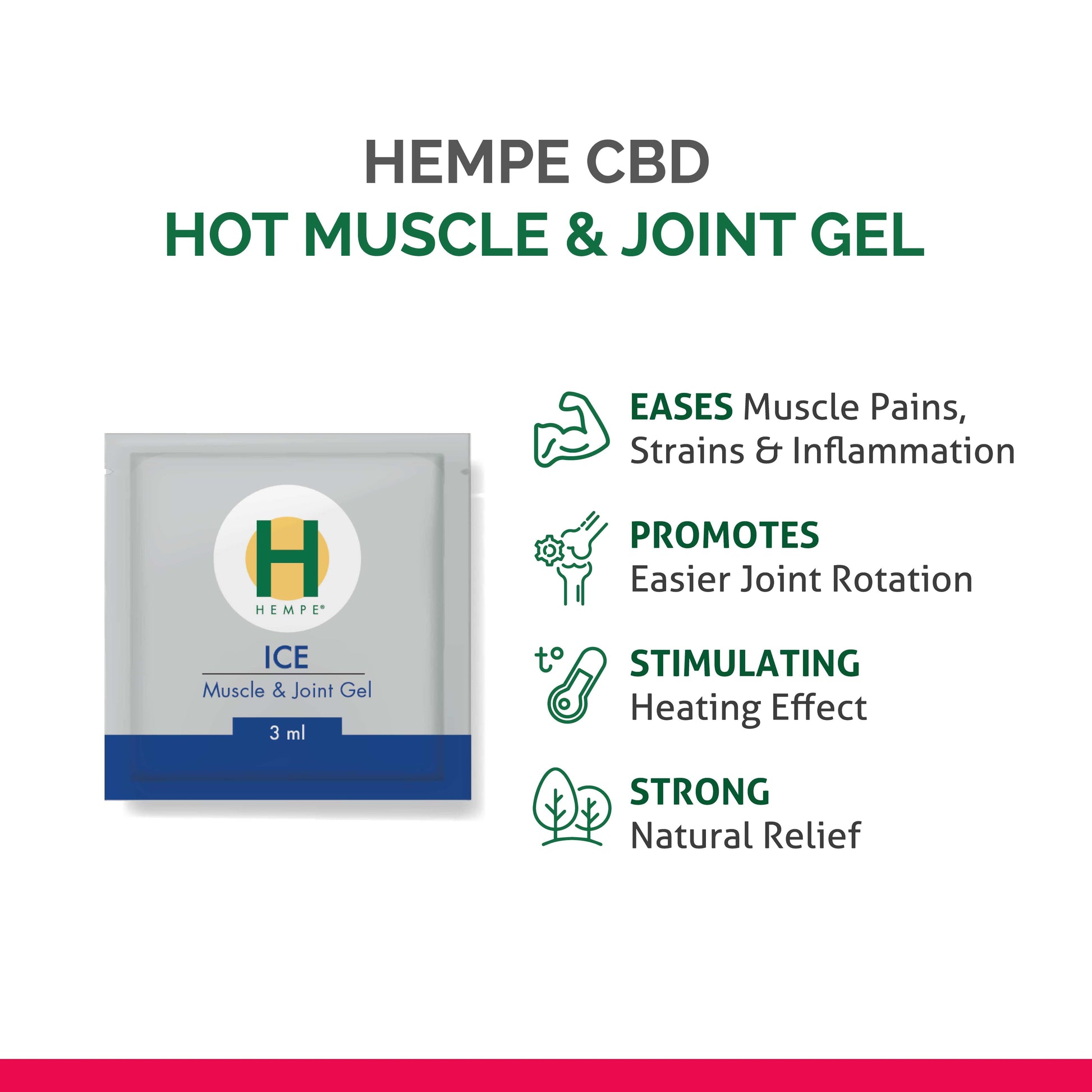 Hempe Ice Packs NEW *TRY BEFORE YOU BUY* HEMPE Ice Muscle & Joint Sample Sachet 3ml